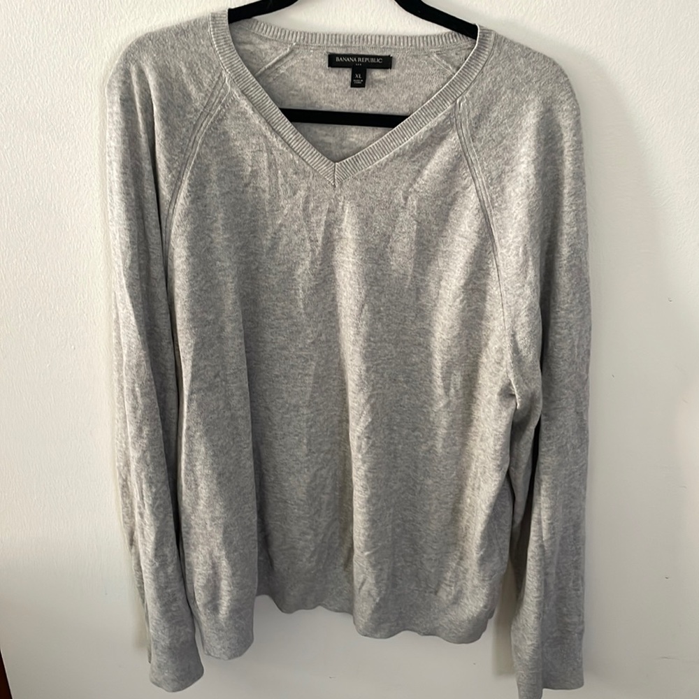 Light grey v-neck sweater by Banana Republic